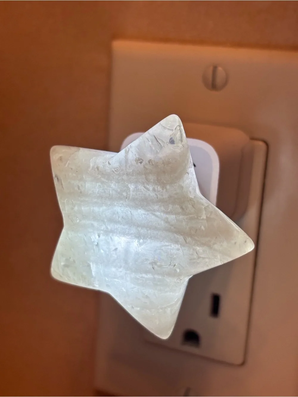 Clear Quartz Star USB Night Light – Crystal Plug-In Glow Light